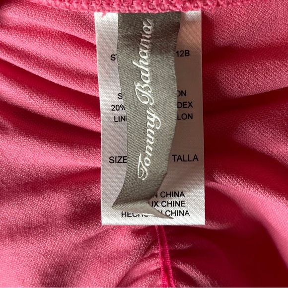 Tommy Bahama Pink Hipster Bikini Bottom Size L 12 Shirred Gathered Solid Basic - Picture 7 of 8